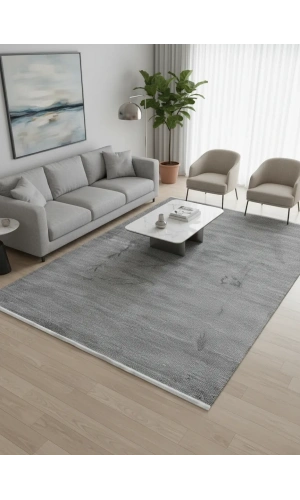 Apex Truva 6664TR Antrasit Düz Dokulu Sade Halı 200x290