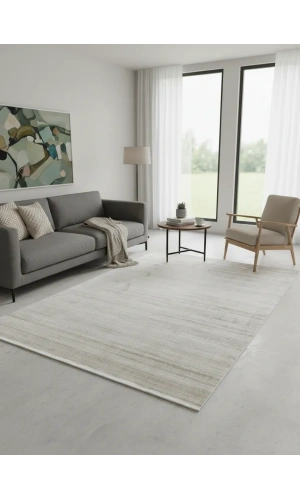 Apex Truva 6651TR Bej Yatay Çizgili Lüks Halı 200x290