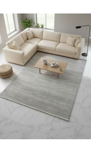 Apex Truva 6612TR Gri Düz Çizgili Modern Halı 200x290