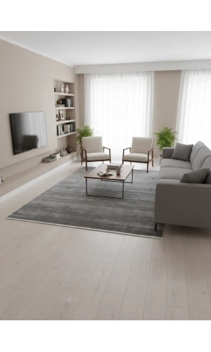 Apex Truva 6611TR Antrasit Düz Çizgili Modern Halı 200x290