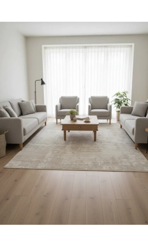 Apex Monoluxe 4072 Bej Yatay Çizgili Lüks Halı 200x290