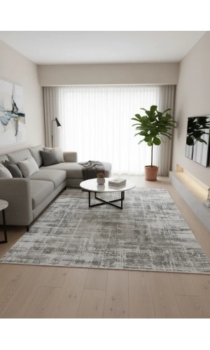 Apex Monoluxe 4061 Krem Düz Dokulu Sade Lüks Halı 200x290