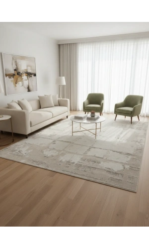 Apex Monoluxe 4042 Bej Vintage Blok Desenli Lüks Halı 200x290