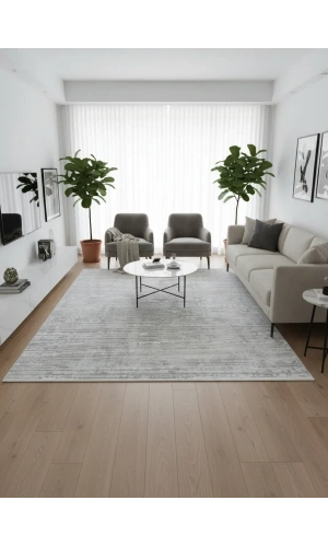 Apex Monoluxe 4041 Krem Yatay Çizgili Lüks Halı 200x290