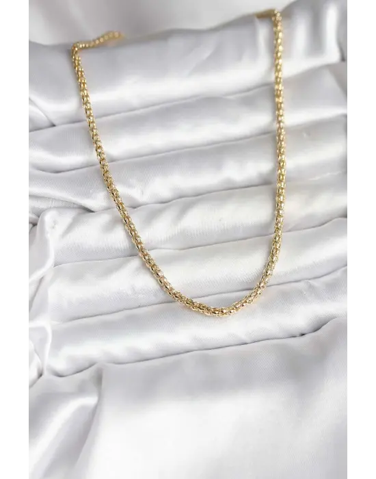 14K Gold Renk Kaplama Boru Zincir Model CM Kadın Kolye