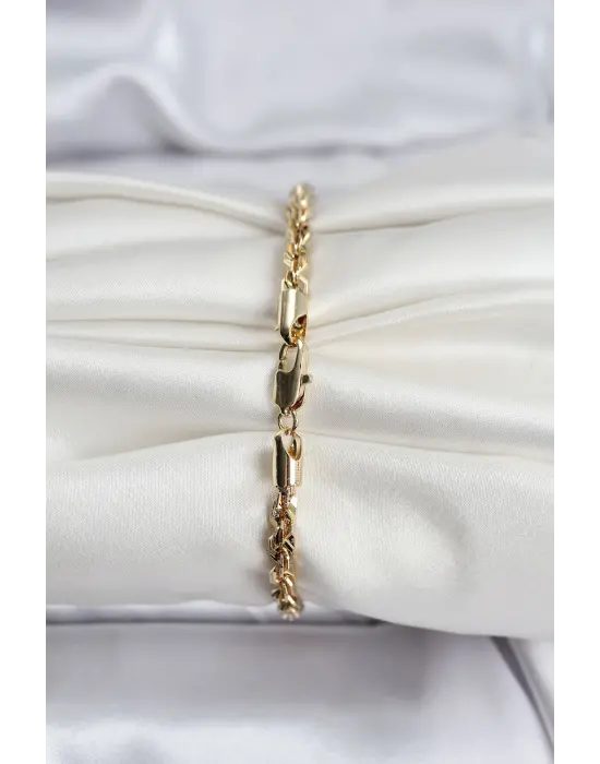 14K Gold Renk Kaplama Burgu Zincir Model CM Kadın Bileklik