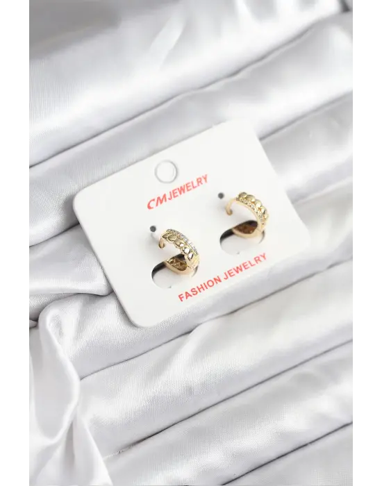 14K Gold Renk Kaplama CM Kadın Küpe