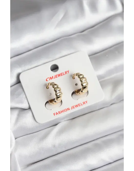 14K Gold Renk Kaplama İnce Halka CM Kadın Küpe