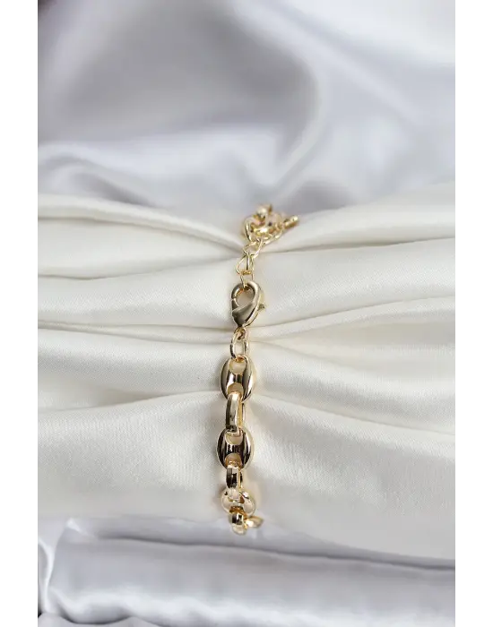 14K Gold Renk Kaplama Kahve Çekirdeği Model CM Kadın Bileklik