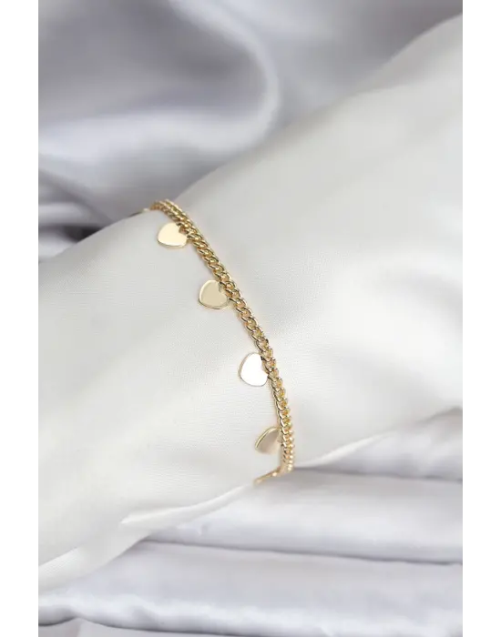 14K Gold Renk Kaplama Kalpli Model CM Kadın Bileklik