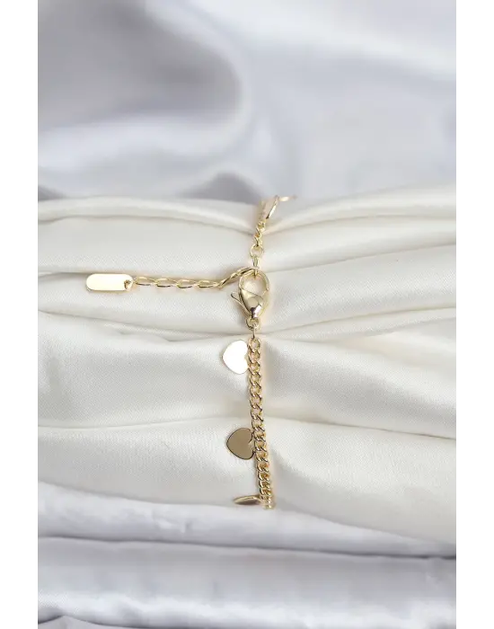 14K Gold Renk Kaplama Kalpli Model CM Kadın Bileklik