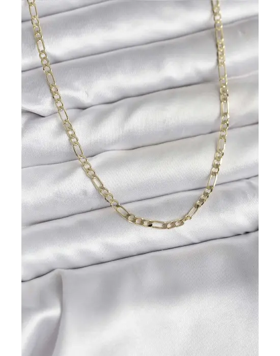 14K Gold Renk Kaplama Kuşgözü Zincir Model Pirinç CM Kadın Kolye