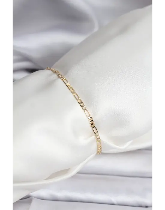 14K Gold Renk Kaplama Minimal Zincir Model CM Kadın Bileklik