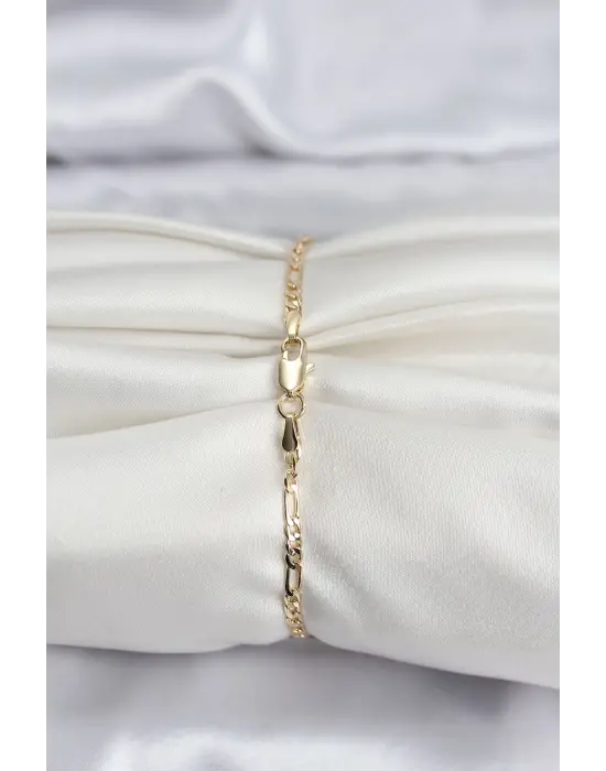 14K Gold Renk Kaplama Minimal Zincir Model CM Kadın Bileklik