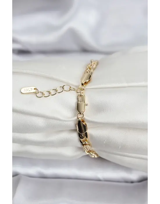 14K Gold Renk Kaplama Zincir Model CM Kadın Bileklik