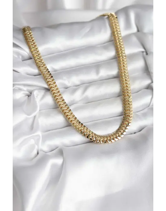 14K Gold Renk Kaplama Zincir Modelli CM Kadın Kolye