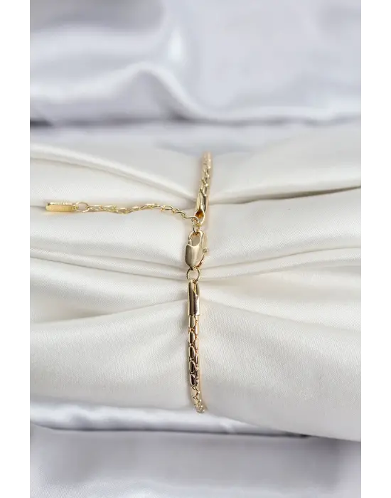 14K Gold Renk Kaplama Zincirli Model CM Kadın Bileklik
