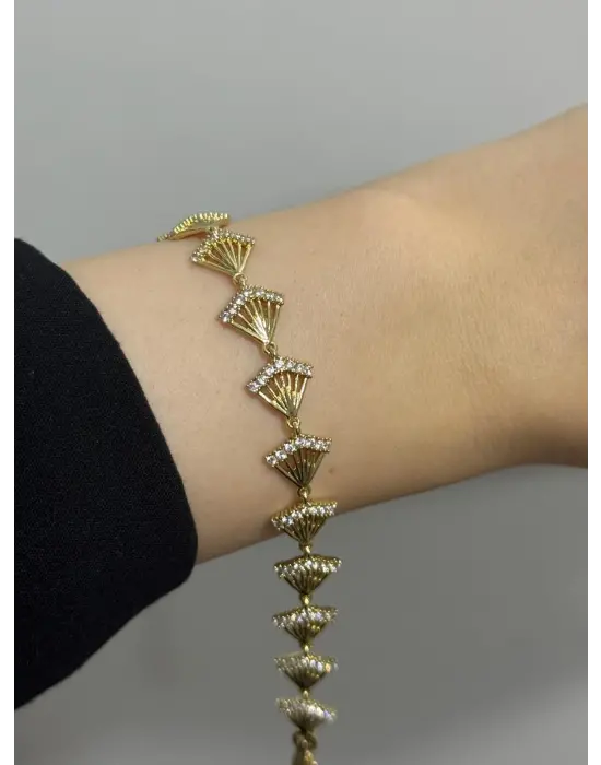 14K Kaplama Vip Xuping Yelpaze Çelik Kadın Bileklik