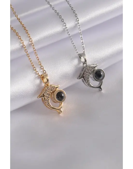 316L Çelik 100 Dilde Seni Seviyorum Projeskiyon Kadın Kolye