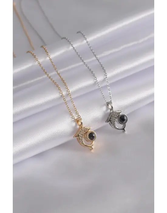 316L Çelik 100 Dilde Seni Seviyorum Projeskiyon Kadın Kolye