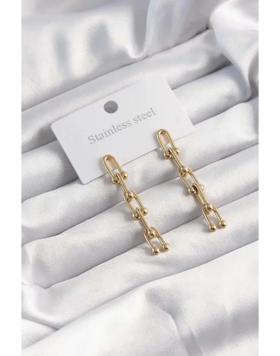   Altın Renk Sallantılı Tiffany Model Küpe