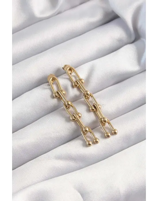   Altın Renk Sallantılı Tiffany Model Küpe