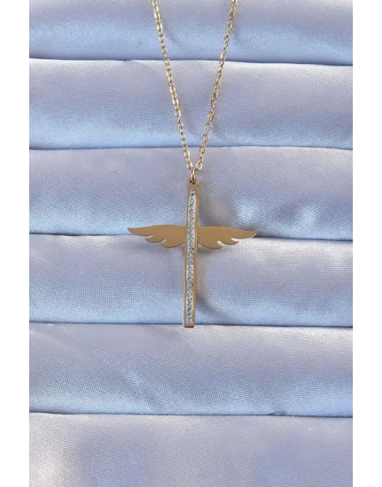  Altın  Zirkon Taşlı Mikail Çelik Kolye