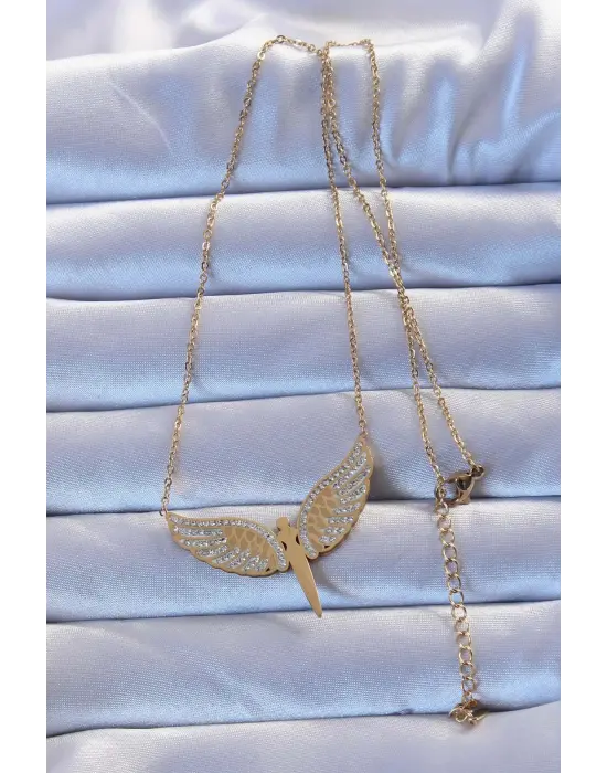  Altın  Zirkon Taşlı Mikail Çelik Kolye