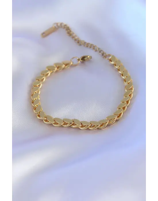 316L Çelik Arpa Gold Renk Kadın Bileklik