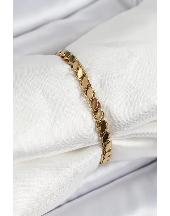 316L Çelik Arpa Model Gold Renk Kadın Bilekik