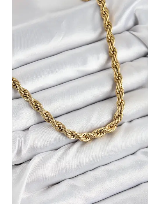 316L Çelik Burgu Model Gold Renk Kadın Kolye