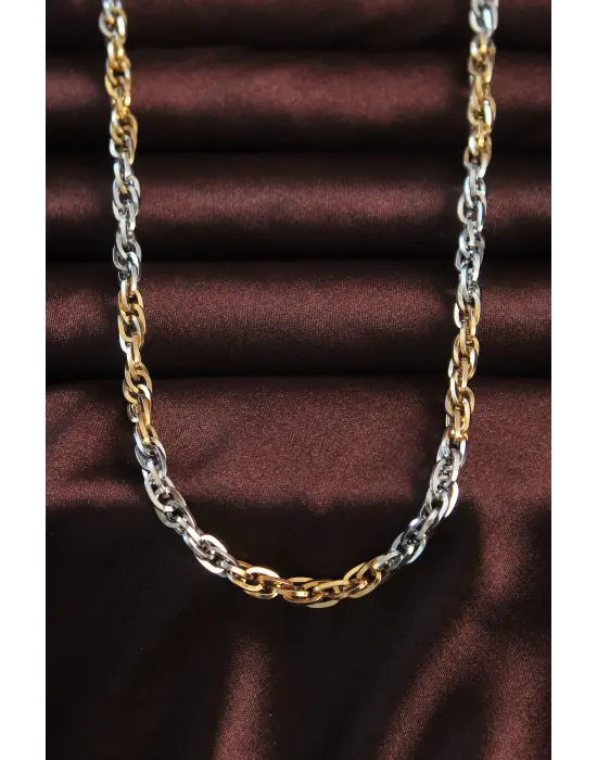 316L Çelik Çift Renk Hallow Model Kolye