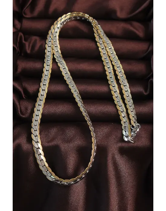 316L Çelik Çift Renk Yassı Burgu Tasarımlı Kolye