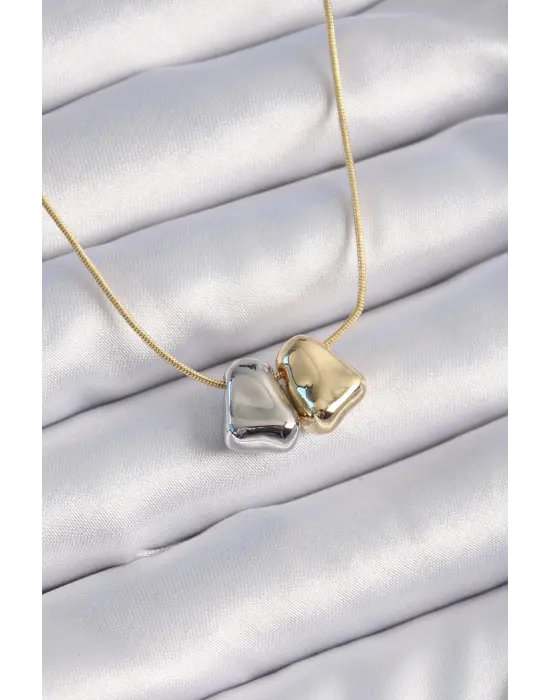  Altın  2li Mix  Figür Vintage  Çelik Kolye