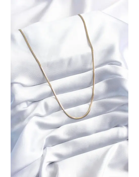  Altın  45 cm İtalyan Zincir Model  Çelik Kolye