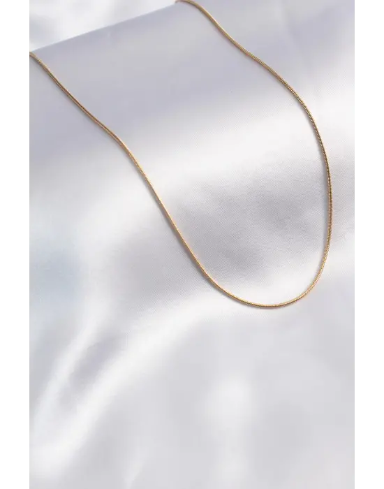 316L Çelik Gold Renk 60 cm Yılan Model Kadın Kolye