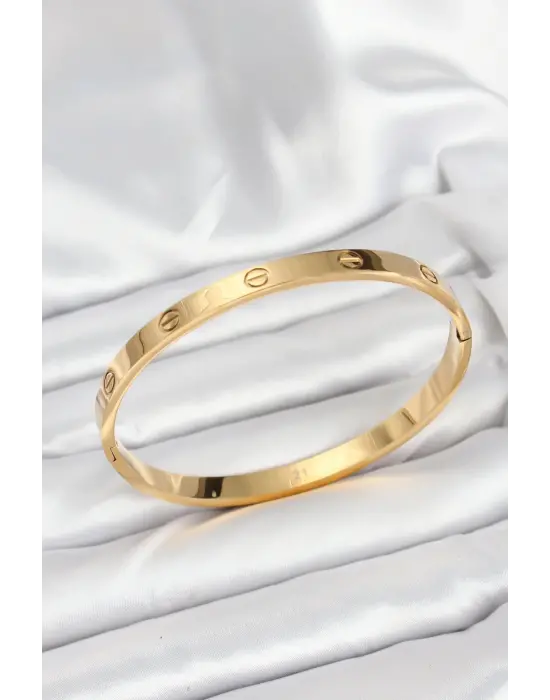 316L Çelik Gold Renk 65 mm Kadın Kelepçe Bileklik