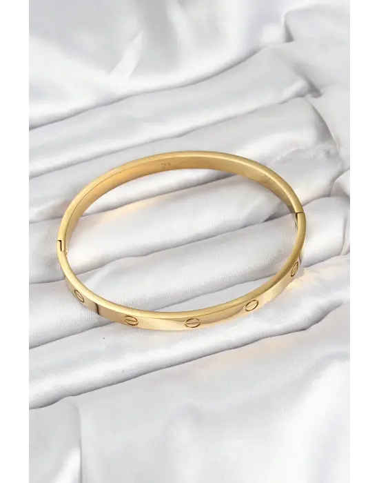 316L Çelik Gold Renk 65 mm Kadın Kelepçe Bileklik