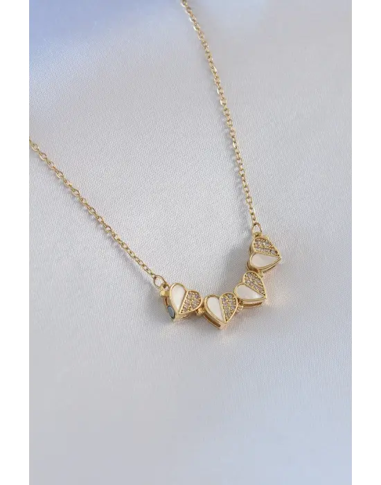  Altın  Açılır Yonca Model  Çelik Kolye