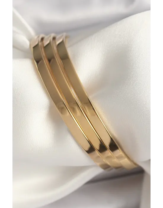 316L Çelik Gold Renk Ajda Model Kadın Bileklik