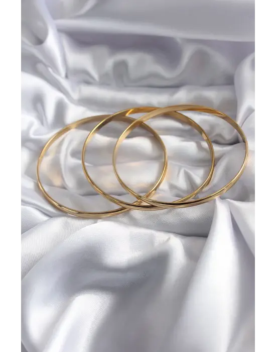 316L Çelik Gold Renk Ajda Model 65 mm Kadın Bileklik