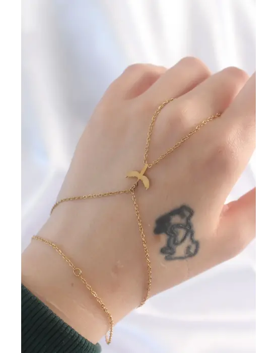 316L Çelik Gold Renk Anka Kuşu Tasarımlı Şahmeran