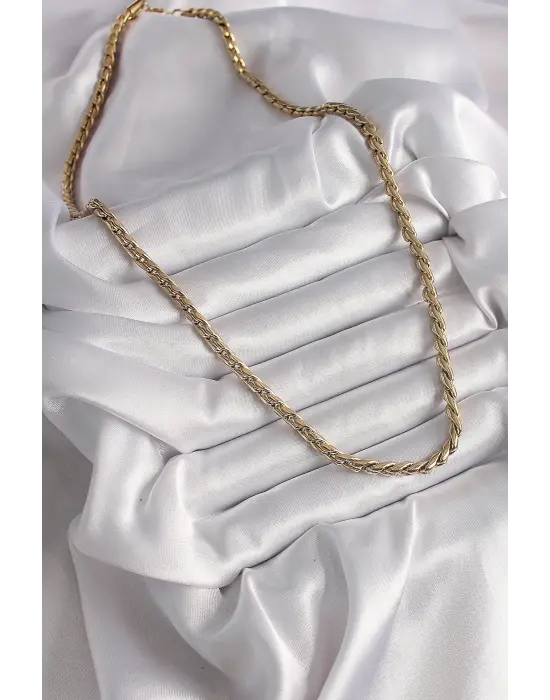  Altın  Arpa Zincir Model  Çelik Kolye