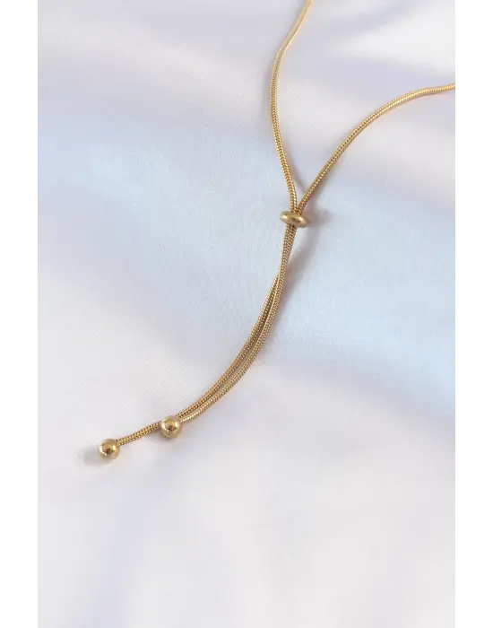  Altın  Asansör Model  Çelik Kolye