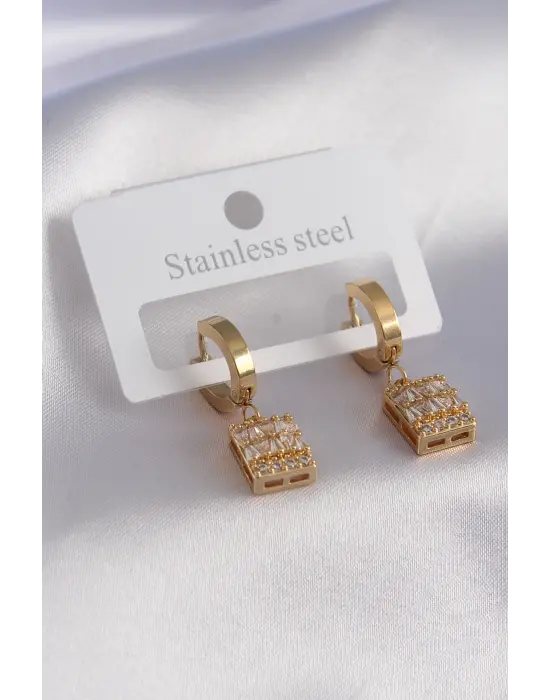   Altın Baget Çelik Küpe