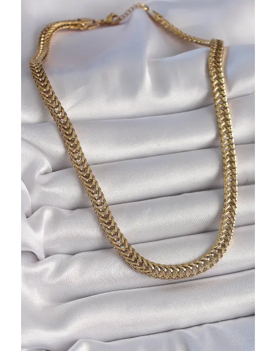 316L Çelik Gold Renk Balık Sırtı Model Kadın Kolye