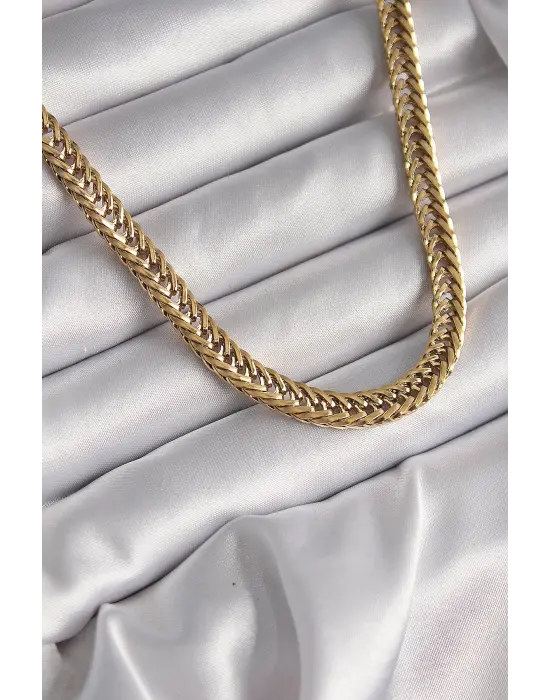  Altın  Balık Sırtı Zincir Model  Çelik Kolye