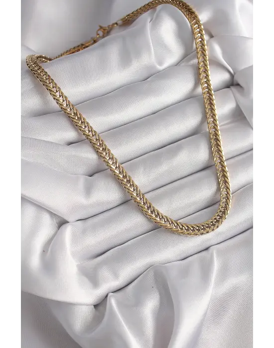  Altın  Balık Sırtı Zincir Model  Çelik Kolye