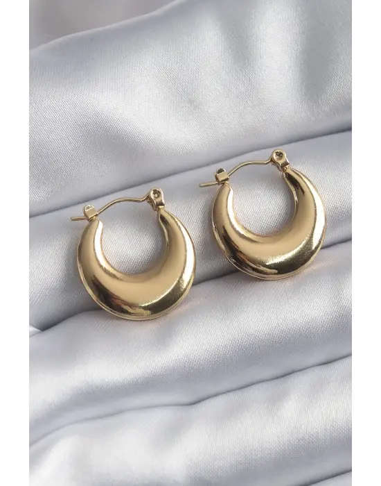   Altın Bubble Model Çelik Küpe