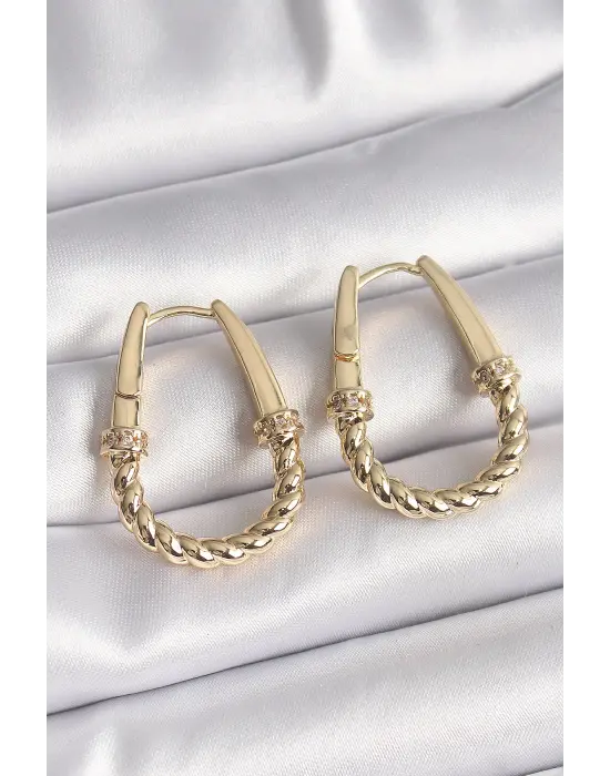   Altın Burgu Halka Model Çelik Küpe